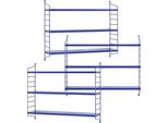 Set Di 3 Mensole A Muro Modulari 'SträNgnäS' In Acciaio 50 X 60 X 15 Cm Blu
