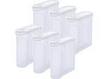 Novaliv Barattoli Sfusi Set Di 6 Barattoli Per Spolverare Da 4 Litri - Dimensioni (Lxlxh): 25,5 X 25,5 X 10 Cm - Barattolo Con Coperchio Da 4L Per Muesli Farina Zucchero Barattoli Cucina Organizer Food Box Meal Prep Box