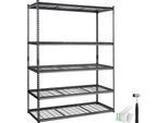 Vevor Scaffale Di Stoccaggio A 5 Livelli Regolabile Con Capacità Di 907,2 Kg Scaffale Per Garage, Scaffale Metallico Organizzatore Nero 152,4 X 61 X 198,1 Cm Per Cucina, Dispensa, Cantina, Bagno, Armadio Per Biancheria