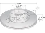 Topran 109 523 - Oe 1 141 782 Disco Freno, Asse Anteriore Per Galaxy (Wgr), Alhambra (7V), Sharan (7M), T4