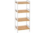 In And Outdoormatch Bamboo Shelf Elyse - Libreria - Scaffale In Piedi - 5 Ripiani - 45 X 31,5 X 142 Cm - Bagno - Cucina - Soggiorno - Bianco Naturale