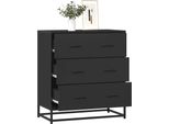 Syfax™ Credenza Rovere Nera 68X35X76 Cm In Truciolato E Metallo