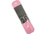 Set Manicure 3 Pezzi Solingen Con Custodia In Pelle, Forbici Per Unghie, Lima, Pinzette, Germany Magenta