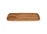 Vassoio Per Snack In Bambù, 3 Scomparti, 16 X 2 X 39 Cm