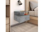 The Living Store Comodini Sospesi 2 Pz. Grigio Cemento 40X31X27Cm Materiale A Base Di Legno