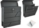 Cassetta Postale Moderna Formato A4 Con Coperchio Scomparto Per Giornali Chiusura A Chiave 2 Chiavi Acciaio Inox Antracite 6238