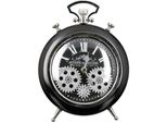 Casablanca Stand-/ Tischuhr, Rund, "Transmission"", ZahnräDermotiv, Glas, Metall, Schwarz, , L. 5,5 Cm, B. 18,5 Cm, H. 25 Cm 50334"