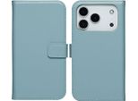 Custodia Per Iphone 17 Pro - Vera Pelle - Custodia Selencia Flip Flap - Azzurro