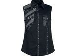 Camicia Punk Rave A Maniche Corte Uomo Punk Asimmetrico Senza Maniche Nero Xxl