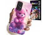 Custodia Per Samsung Galaxy A23 5G - Simpatico Orsetto Su Sfondo Rosa, Custodia + Vetro