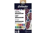 Set Di 12 Colori Setacolor Per Tessuti Chiari E Scuri - 12 X 20 Ml.