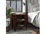 Maison Exclusive - Comodino Con Gambe In Metallo Rovere Affumicato 40X30X50 Cm