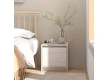 Maison Exclusive - Comodino Bianco 40X30,5X40 Cm In Legno Massello Di Pino