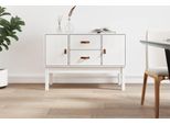 Maison Exclusive - Credenza Bianca 110X40X78 Cm In Legno Massello Di Pino