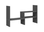 Vidaxl Supporto Per Monitor Grigio (39-72)X17X43 Cm In Legno Di Pino Massiccio