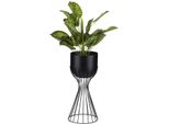 Howhomely | Portafiori - Metallo - Altezza 46 Cm - Nero - Design A Soppalco - Stabile Ed Elegante
