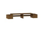 Vidaxl Supporto Per Monitor Marrone Miele 100X27,5X15 Cm In Legno Di Pino Massiccio