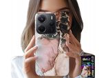 Custodia Per Xiaomi Note 14 4G - Elegante Design Marmorizzato Alla Moda + Vetro