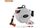 Avvolgitubo A Parete Btd Da 20 Metri - Tubo Da Giardino - Ritorno Automatico - Con 9 Diversi Tipi Di Spruzzo E 3 Ugelli - Ruotabile Di 180 Gradi - Facile Montaggio A Parete