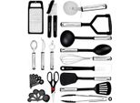 Set Di Utensili Da Cucina - Rivestimento Antiaderente - 10 Pezzi - Acciaio Inox E Silicone