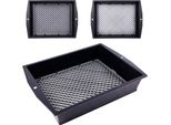Setaccio Da Giardino, 2 In 1, Setaccio Quadrato Con Maglie Regolabili E Funzione Di Scorrimento, Setaccio Per Pietre, Setaccio Per Terra, Setaccio Per Sabbia, Attrezzo Da Giardino Tutto In Uno, Plastica, Nero, 36,5 X 27 X 7 Cm