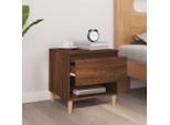 The Living Store Comodino Look Rovere Marrone 50X46X50 Cm Materiale Legno