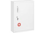 Fortuna Lai Armadietto Farmacia Montaggio A Parete Chiudibile A Chiave Con 2 Chiavi In Acciaio Bianco 40X15X53,5 Cm Per Bagno E Cucina