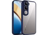Custodia Per Vivo Y300/Y200/Y200 4G/V40 Lite (IDN)/V40 Lite 4G (Idn) Cover Posteriore Trasparente Con Cornice In Tpu, Antiurto Blu