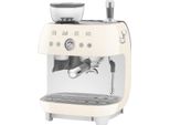 Smeg Macchina Da Caffè Espresso Manuale Con Macinacaffè Integrato 50'S Style Pollici“ Panna Lucido Pollici“ EGF03CREU