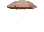 The Living Store Ombrellone Con Palo In Acciaio 240 Cm Taupe