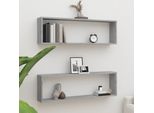 Maison Exclusive - Mensole Da Parete 2 Pezzi Grigio Sonoma 100X15X30 Cm Materiale Ligneo
