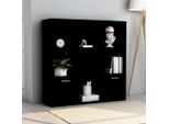The Living Store Libreria Nera 98X30X98 Cm Materiale A Base Di Legno