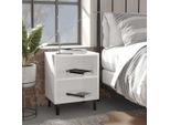 Maison Exclusive - Comodini Con Gambe In Metallo, 2 Pezzi, Bianco, 40X30X50 Cm