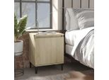 The Living Store Comodini Con Gambe In Metallo 2 Pezzi Rovere Sonoma 40X30X50 Cm