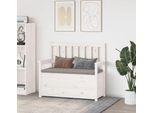 The Living Store Panca Bianca 112,5X51,5X96,5 Cm In Legno Di Pino Massiccio