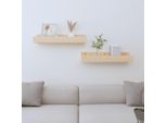 The Living Store Mensole Da Parete 2 Pz. 50X12X9 Cm In Legno Di Pino Massiccio