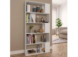 The Living Store Libreria/Divisorio Bianco 80X24X159 Cm In Materiale Ligneo