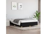 The Living Store Struttura Letto Nera 140X200 Cm In Tessuto
