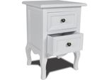 The Living Store Comodino Con 2 Cassetti Mdf Bianco