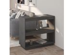 Vidaxl Libreria Grigia 80X35X71 Cm In Legno Di Pino Massiccio - Libreria - Librerie - Libreria - Armadio Portaoggetti
