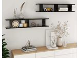 The Living Store Mensole Da Parete 2 Pezzi Nere 105X18X20 Cm In Legno