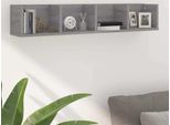 The Living Store Scaffale Da Parete Per Cd Grigio Sonoma 100X18X18 Cm Materiale In Legno
