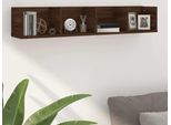 The Living Store Scaffale Da Parete Per Cd Marrone Effetto Rovere 100X18X18 Cm Materiale A Base Di Legno