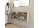 The Living Store Scarpiere A Muro 2 Pezzi Rovere Sonoma 80X18X60Cm Materiale Legno