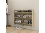 The Living Store Scarpiere A Muro 2 Pezzi Rovere Sonoma 60X18X90Cm Materiale Legno