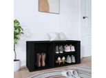 The Living Store Scarpiera Nera 100X35X45 Cm In Materiale Ligneo