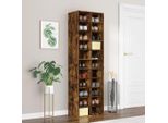 The Living Store Scarpiera In Rovere Fumé 54X34X183 Cm Materiale In Legno
