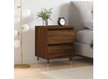 The Living Store Comodino Look Rovere Marrone 40X35X50 Cm Materiale Legno