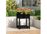 Maison Exclusive - Fioriera Con Ripiano Nero 54X54X81 Cm Legno Massello Di Pino