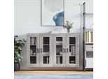 The Living Store Armadi A Muro 2 Pz. Materiale In Legno Grigio Sonoma